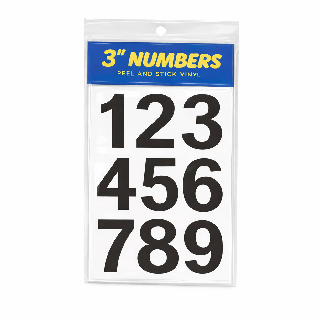 3" Adhesive Numbers - Black