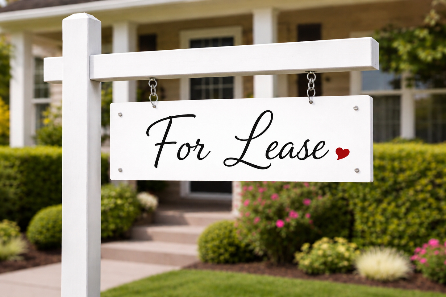6x24" Non-Corrugated Rider - Script Heart - For Lease