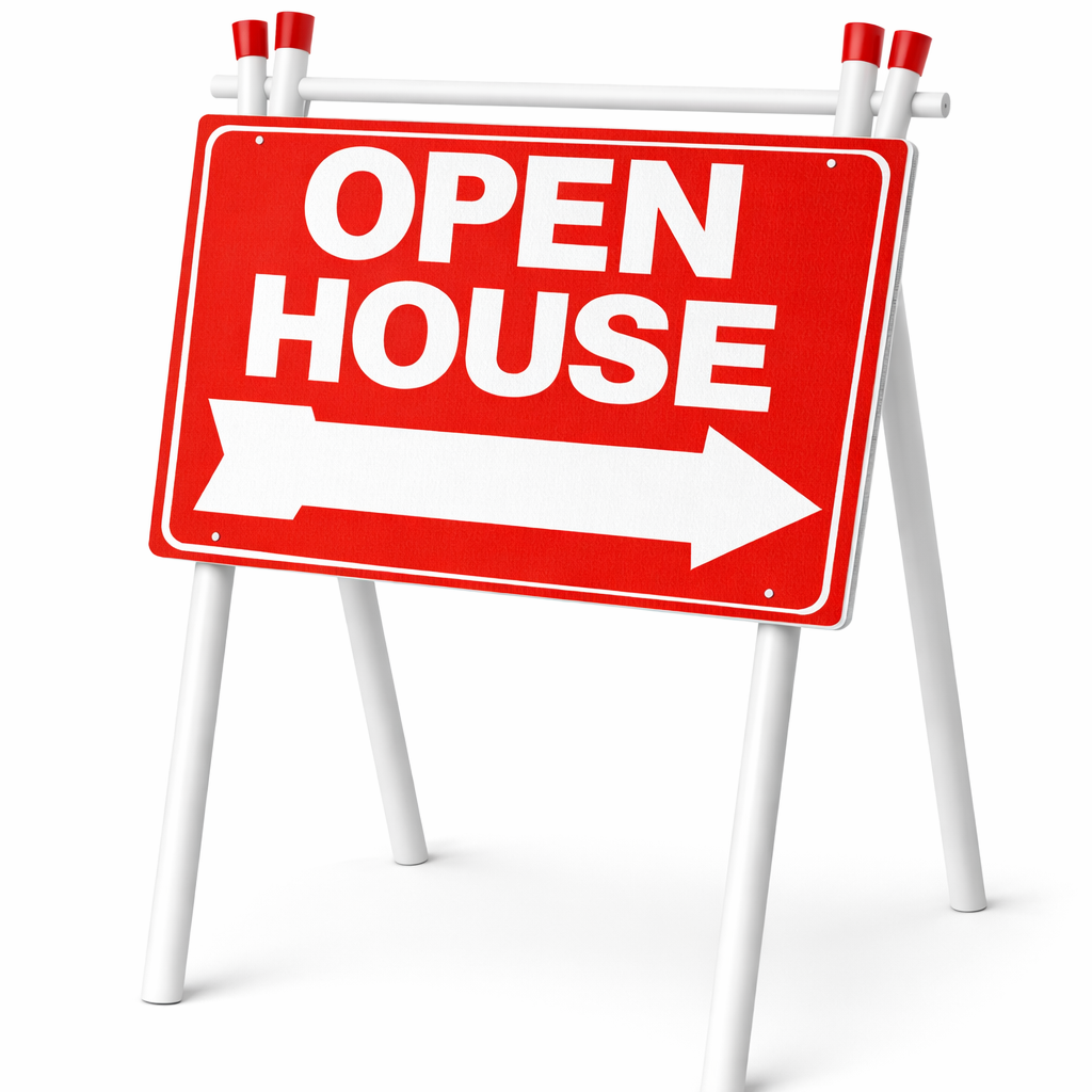 24x18" Red - Rectangle A-Frame - Open House w/ Blank Arrow