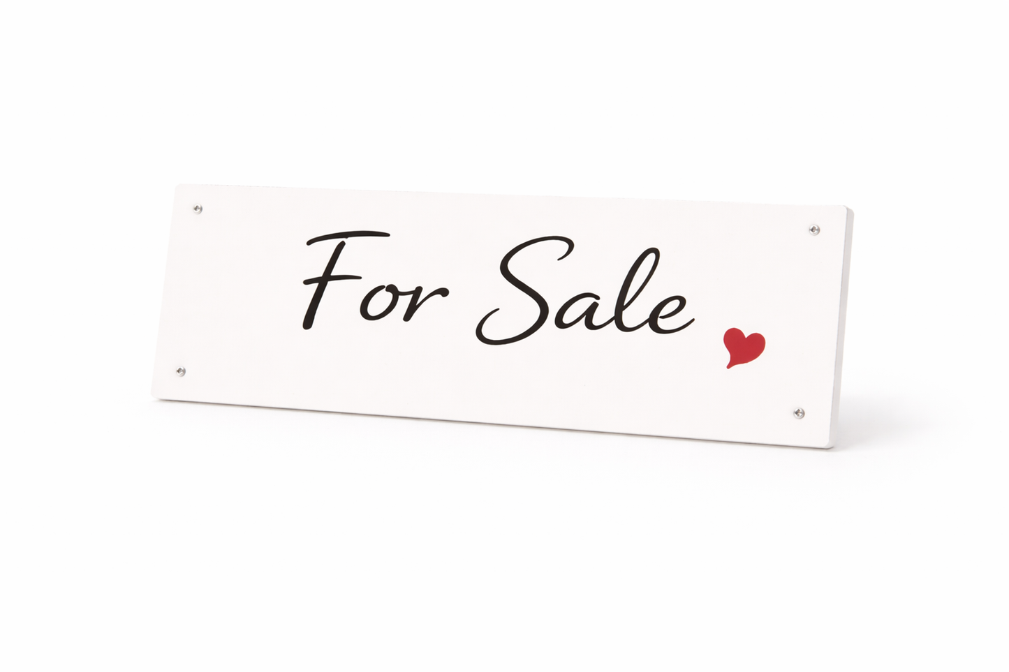 6x24" Non-Corrugated Rider - Script Heart - For Sale