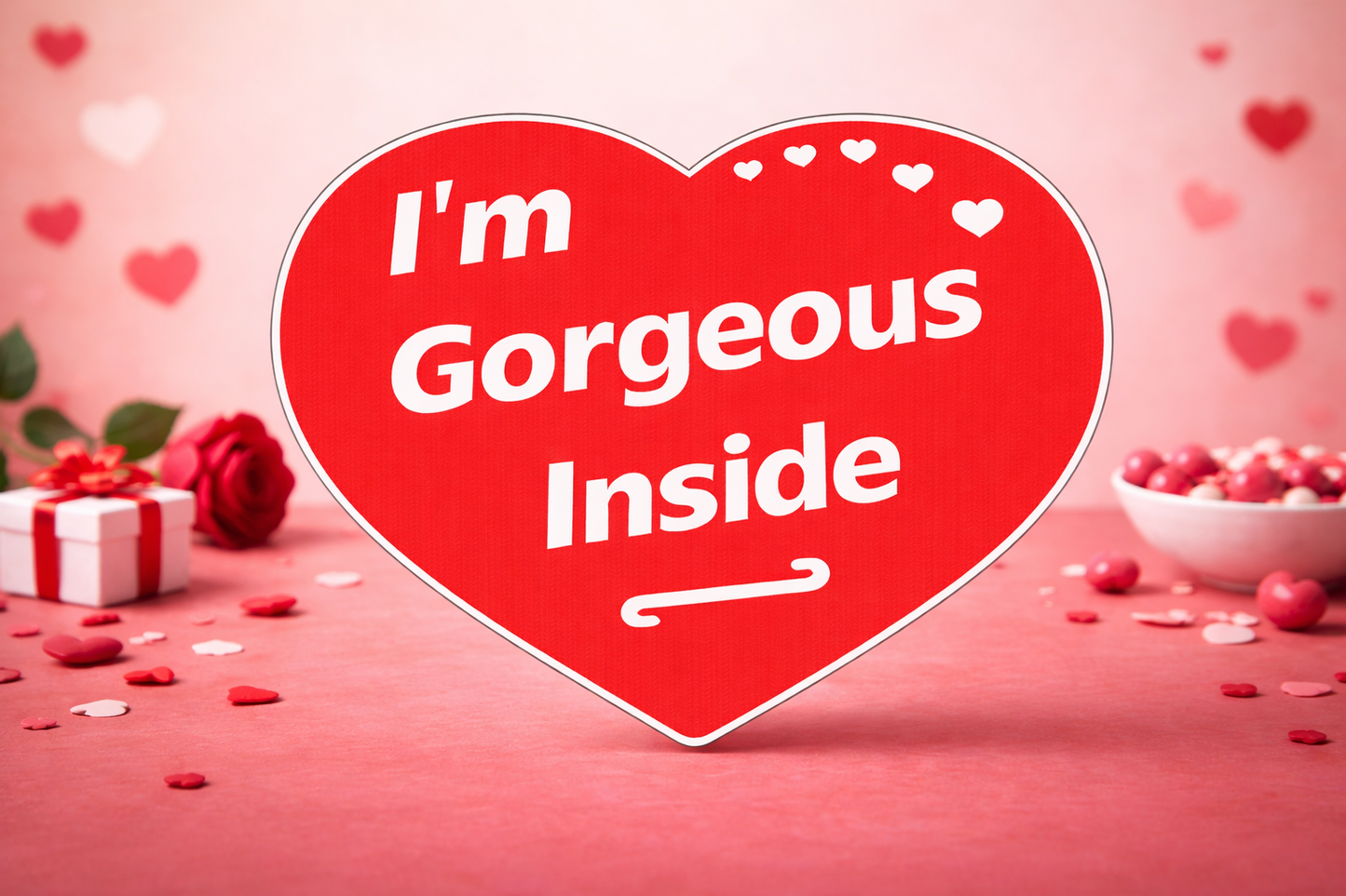 Red Heart - I'm Gorgeous Inside - ( Seasonal Sale )