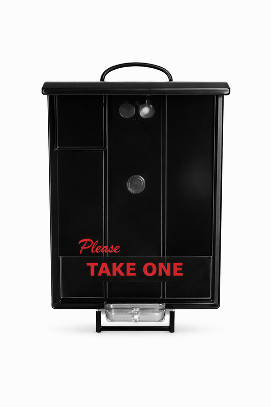 40" Brochure Box w/ Stake - Black