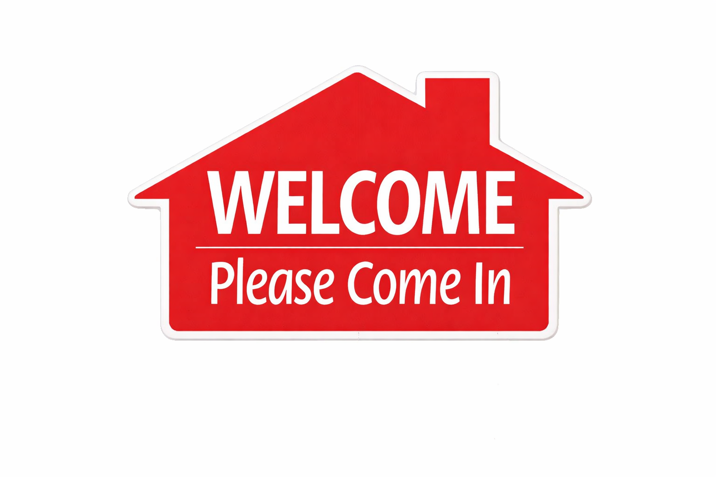 18x24" Red House - Welcome, Please Come In - ( Seasonal Sale )
