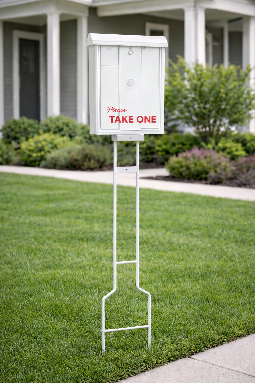 47" Brochure Box w/ Stake - White