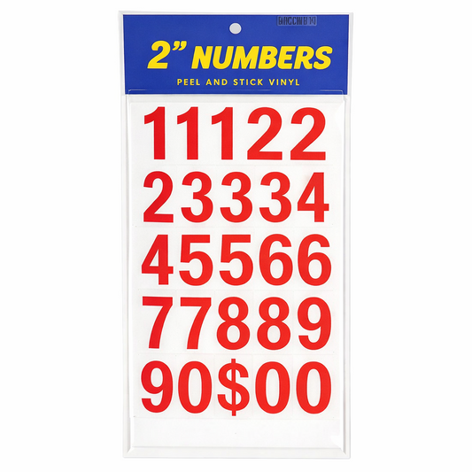 2" Adhesive Numbers - Red