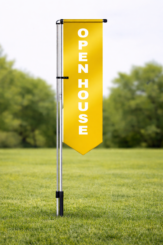 67" Open House - Yellow Banner w/ Stake