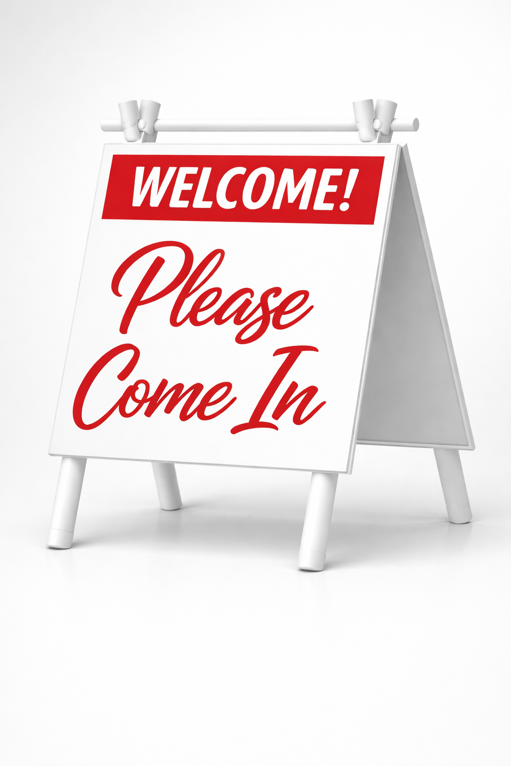18x24" Red - Mini Square A-Frame - Welcome Please Come In
