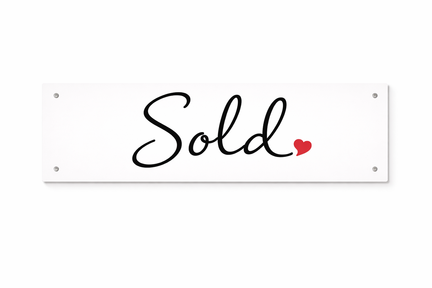 6x24" Non-Corrugated Rider - Script Heart - Sold