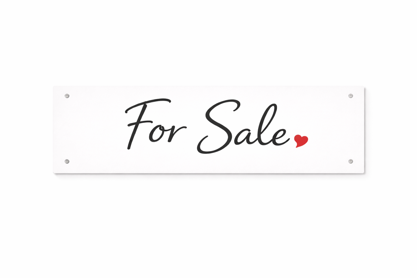 6x24" Non-Corrugated Rider - Script Heart - For Sale
