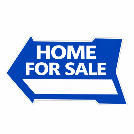 18x24" LG - Blue Arrow - Home For Sale w/ Blank