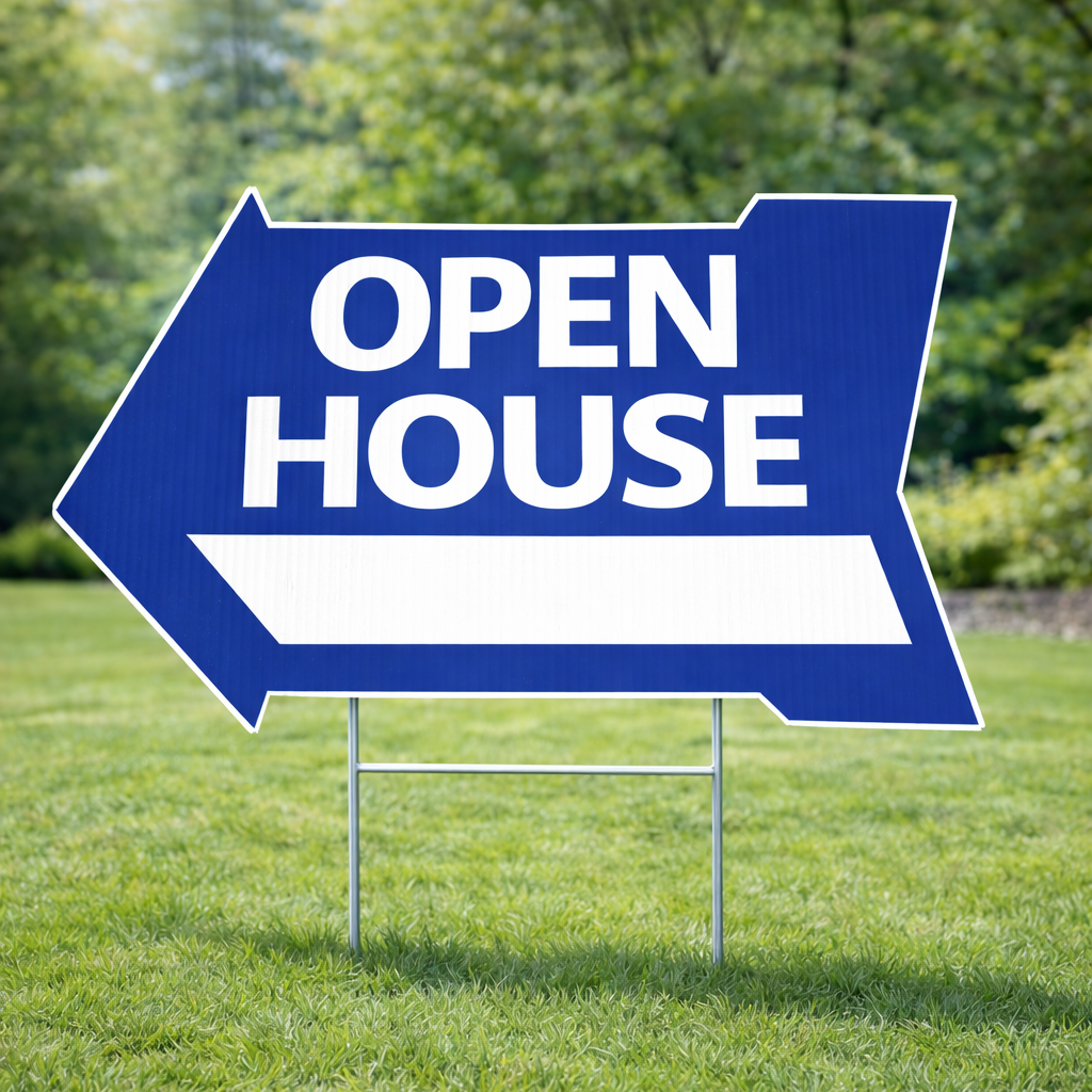 18x24" LG - Blue Arrow - Open House w/ Blank