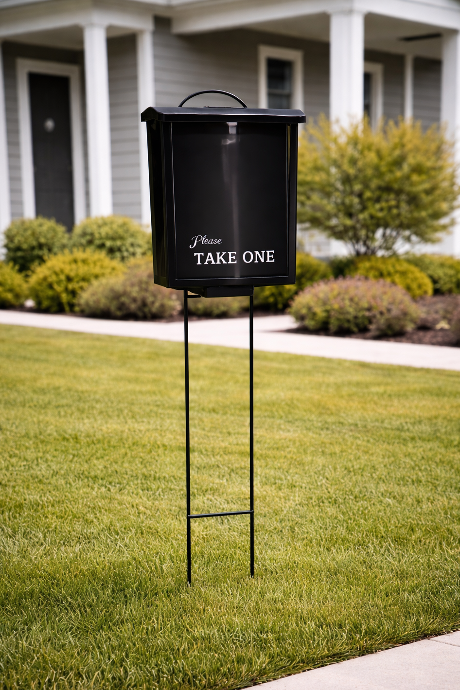40" Brochure Box w/ Stake - Black