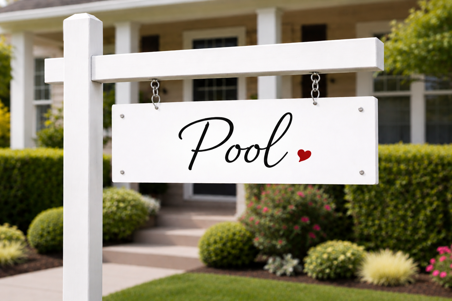 6x24" Non-Corrugated Rider - Script Heart - Pool