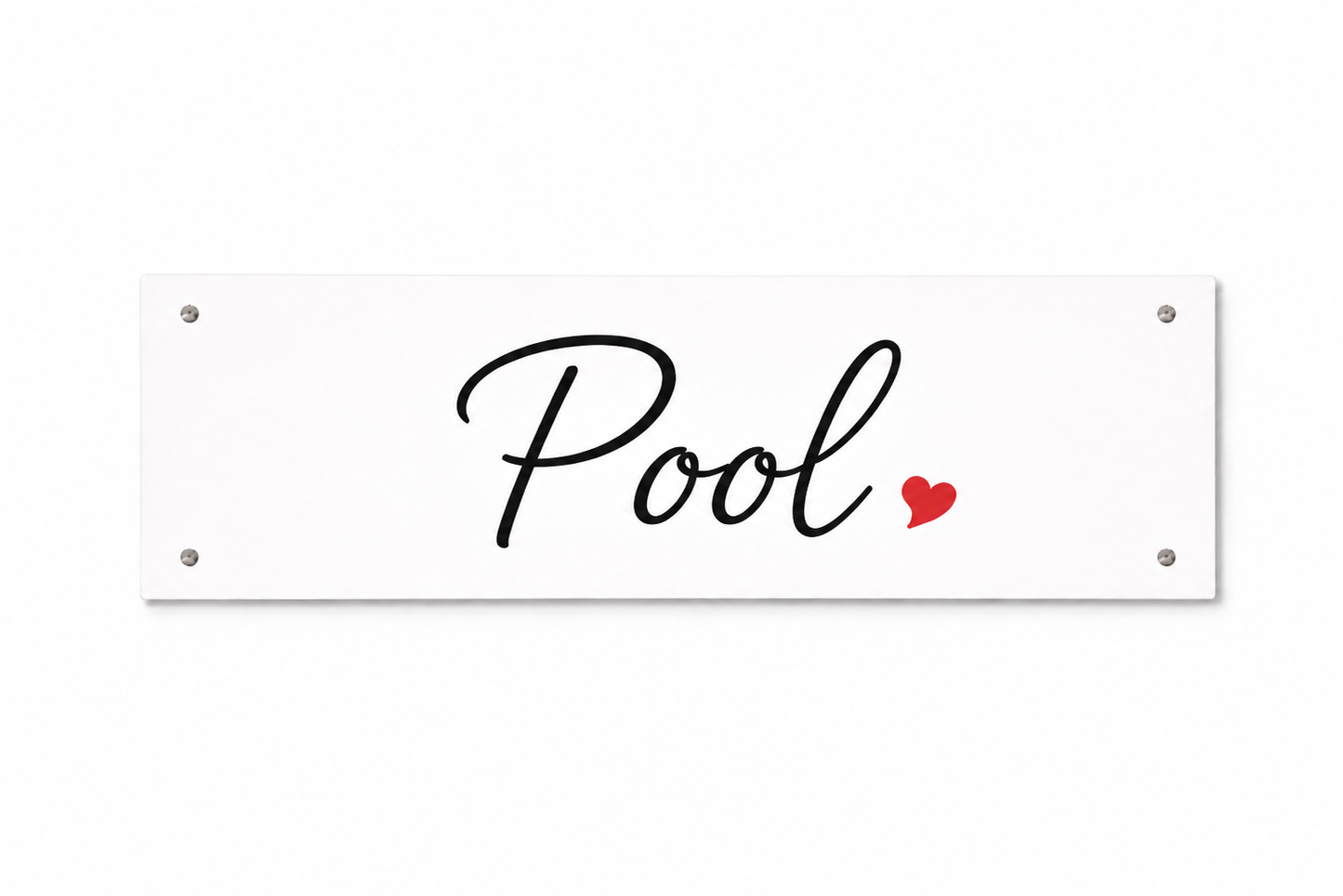 6x24" Non-Corrugated Rider - Script Heart - Pool