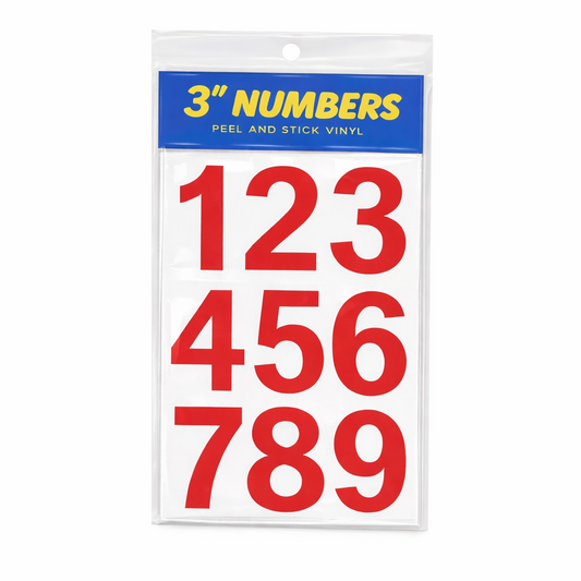 3" Adhesive Numbers - Red