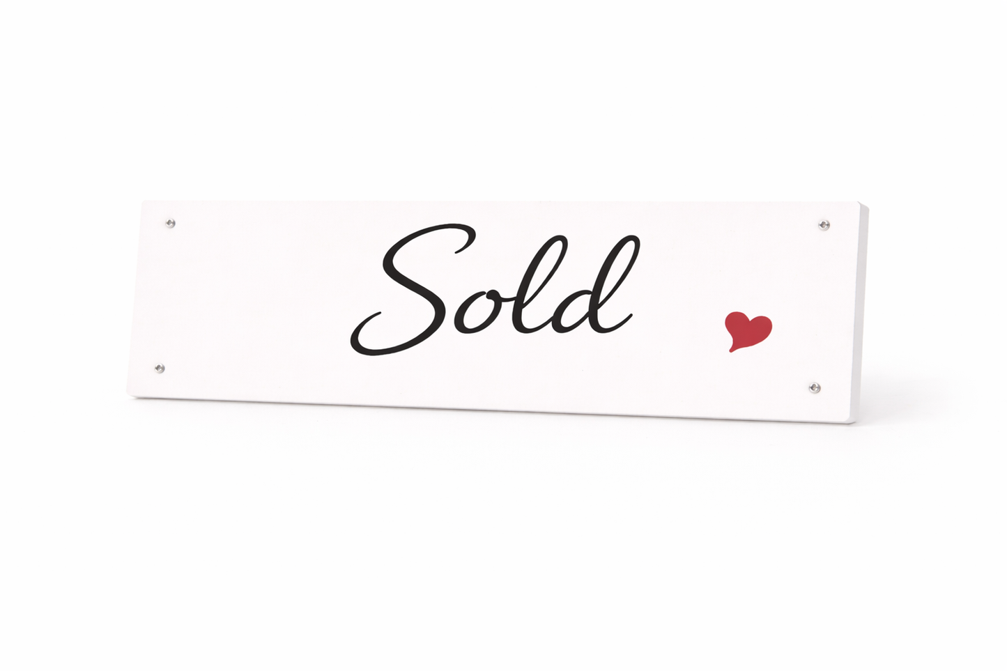 6x24" Non-Corrugated Rider - Script Heart - Sold