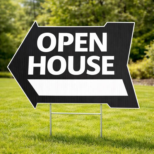 18x24" LG - Black/White Arrow - Open House w/ Blank