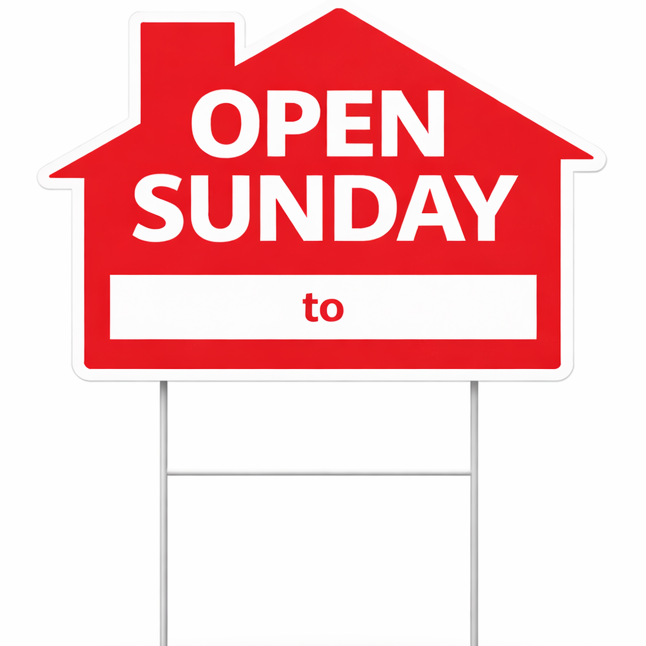 18x24"Red House -  Open Sunday w/ Blank  _ to _