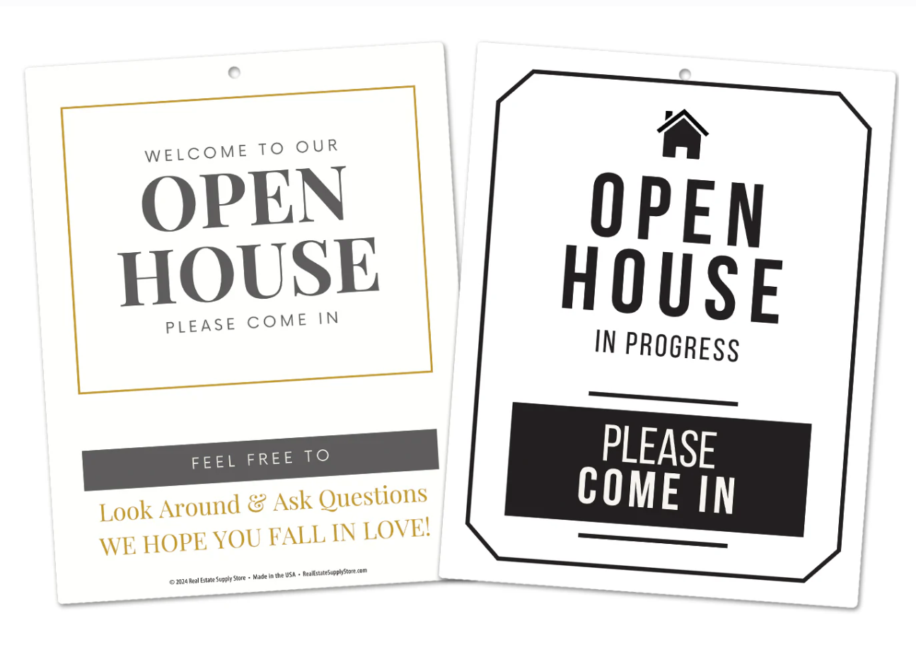 Door Hanger - LG - Black and White - Open House - ( Seasonal Sale )